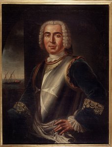 Porträt des Ritters Pierre Andre de Suffren von Saint Tropez (Saint-Trophez), Bailli von Suffren (1729-1788) - Maltesische Kunst - 18. Jahrhundert, 99 x 76 cm von Maltese School