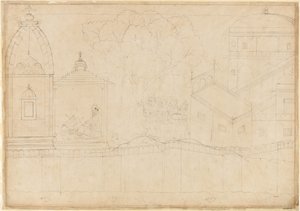 Indrajit macht Opfergaben: Folio aus der Serie Belagerung von Lanka, ca. 1725 von Manaku