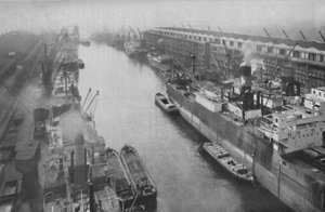 Ein großer Hafen im Norden, vierunddreißig Meilen vom Meer entfernt und doch ein Hafen, ca. 1935