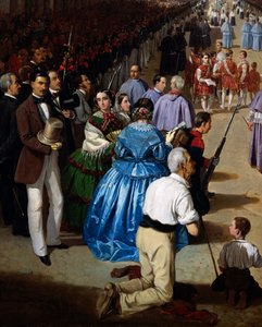 Prozession des Fronleichnamsfestes in Sevilla im Jahr 1857, Detail von Manuel Cabral y Aguado Bejarano