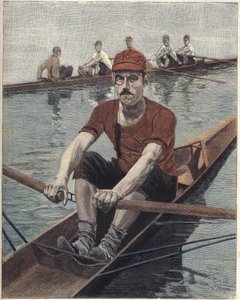 Ruderwettkampf in Frankreich. Illustration von Luque, aus der französischen Zeitung Le soleil du dimanche