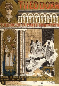 Theodora, im Théâtre de la Porte Saint-Martin in Paris. Illustration von Manuel Orazi