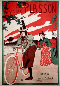 Belle Epoque: Werbeplakat für Fahrräder Plasson. Plakat von Manuel Robbe von Manuel Robbe