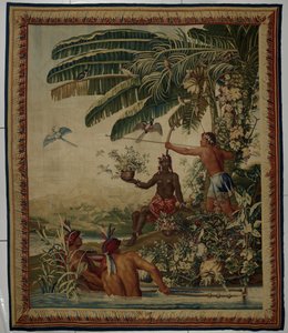 Die Fischer, Wandteppich aus der Serie Die Alten Indes von Manufacture Royale des Gobelins