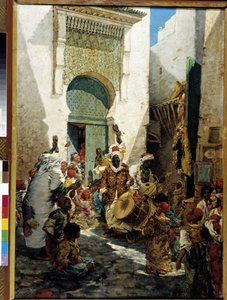 Schwarze Musiker auf einer Algiers Party Szene auf den Straßen von Marc Alfred Chataud
