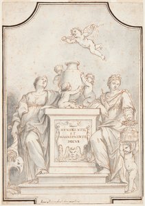 Entwurf für ein monochromes Gemälde, Kirche von Corpus Domini, Bologna, Italien von Marc Antonio Franceschini