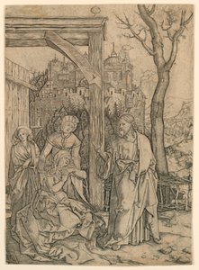 Christus nimmt Abschied von seiner Mutter von Marc Antonio Raimondi