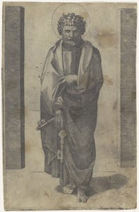 Apostel Petrus mit Schlüsseln von Marcantonio Raimondi