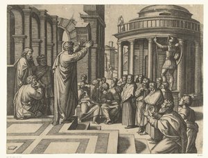 Paulus predigt in Athen