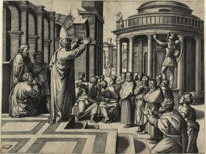 Der heilige Paulus predigt in Athen