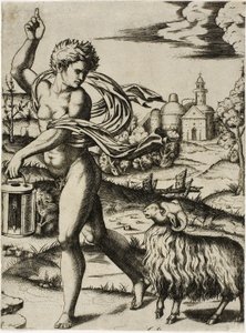 Zeichen des Widders von Marcantonio Raimondi