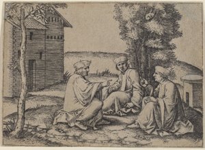 Die drei Ärzte von Marcantonio Raimondi