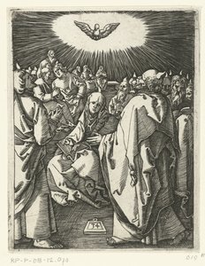 Ausgießung des Heiligen Geistes (Serie: Passion Christi) von Marcantonio Raimondi