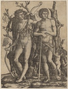 Apollo und Hyacinthus von Marcantonio Raimondi after Francesco Francia