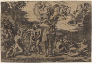Das Urteil des Paris von Marcantonio Raimondi after Raphael