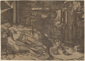 Raphaels Traum von Marcantonio Raimondi possibly after Raphael