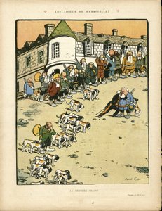 Illustration von Marcel Capy (1865-1941) in Le Rire, 22/02/13 - Die Abschiede von Rambouillet - Jagender Jäger, Präsident der Republik, Rambouillet - Fallieres Armand (1841-1931)
