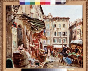 Der Markt auf dem Place de Lenche in Marseille von Marcel Leprin
