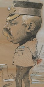 Karikatur eines unbekannten Oberstleutnants der Royal Marines Light Infantry, 1893 von Marcel Pic