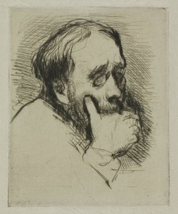 Porträt von Degas, seine Hand über dem Mund