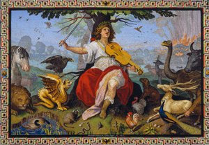 „Orpheus“ Mosaik von Marcello Provenzale (1577-1639), 1618