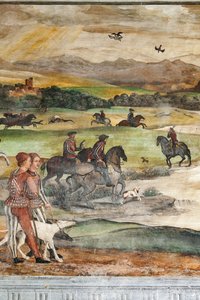 Jagdszene (Detail) von Marcello or Romani Girolamo (Romanino) (c.1485 c.1566) (attr.to) Fogolino