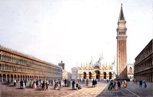 Piazza S. Marco, graviert von Brizeghel von Marco (after) Moro