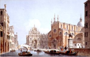 Die Kirche SS. Giovanni und Paolo und S. Marco, Venedig, graviert von Brizeghel von Marco (after) Moro