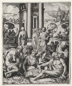 Eine Versammlung von Gelehrten von Marco Dente