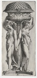 Die Cassollette: Frauen, die eine Urne tragen, ca. 1520-27 von Marco Dente