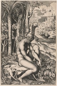 Venus von einem Rosendorn verwundet
