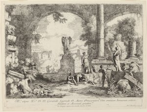 Landschaft mit klassischen Ruinen von Marco Ricci