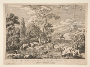 Landschaft mit einer Rinderherde