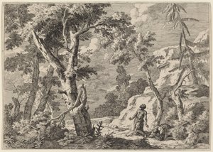 Zwei Männer als Büßer in der Wildnis von Marco Ricci