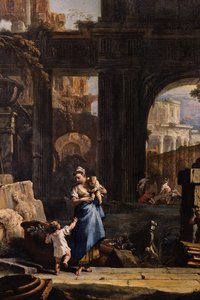 Perspektive mit Ruinen und Figuren (Detail) von Marco & Sebastiano (1659 1734) Ricci