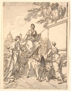 Allegorisches Blatt anlässlich des Einzugs von Herzog Franz III. in Florenz 1739 von Marcus Tuscher