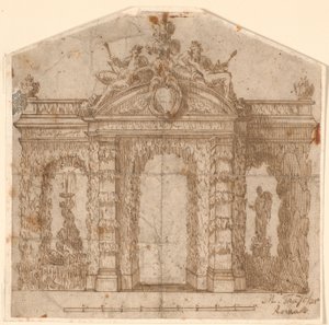 Architektonische Gartendekoration mit Springbrunnen
