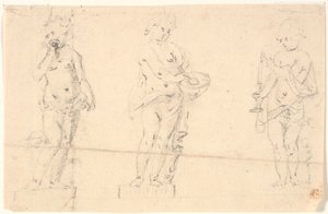 Studienblatt mit drei Putti