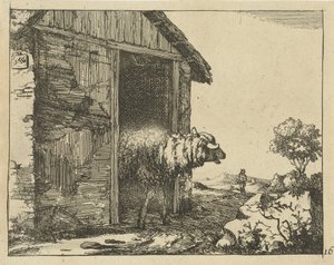 Schaf bei Schafstall von Marcus de Bye