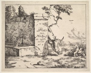 Titelseite für Diverses vaches et boeufs nach Paulus Potter von Marcus de Bye