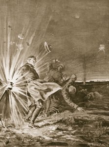 Eine Granate explodiert in der Nähe von Private Jackson und reißt ihm den Arm ab, als er einem verwundeten Mann hilft