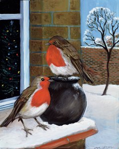 Rotkehlchen im Schnee von Margaret Loxton
