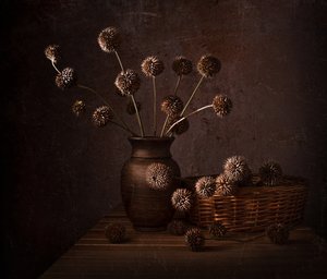 Erdige Trockenblumen von Margareth Perfoncio