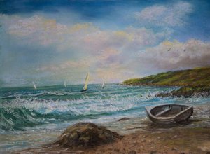 Blick von Lands End Cornwall von Margo Starkey