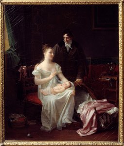 Glückliche Ehepartner. Eine junge bürgerliche Familie des Ersten Kaiserreichs. 19. Jahrhundert Lyon, Museum der Schönen Künste