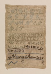 Stickmustertuch von Maria Atwater
