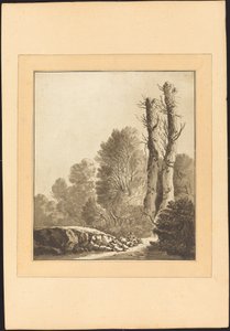 Landschaft mit zwei Bäumen