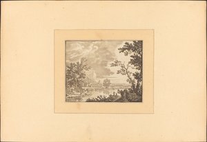 Landschaft mit Fluss und Stadt von Maria Catharina Prestel after Jan van Huysum