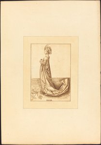 Eine Dame in einem langen Kleid von Maria Catharina Prestel after Martin Schongauer