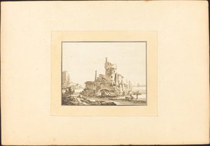 Landschaft mit einem runden Turm